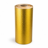 Rouleau de caoutchouc butyle en feuille d'aluminium jaune 2mm x 0.5m x 10m, tapis insonorisant NVH pour portes, toits et coffres de voitures