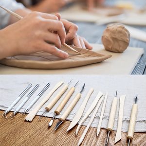 Outils de <span class=keywords><strong>sculpture</strong></span> d'argile manche en <span class=keywords><strong>bois</strong></span> poterie <span class=keywords><strong>sculpture</strong></span> trousse d'outils pour <span class=keywords><strong>débutant</strong></span> poterie en céramique - Product Image 4
