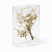 Cadre de présentation en acrylique transparent pour fleurs séchées - Boîte d'art botanique pressée pour la décoration de maisons de luxe et de boutiques