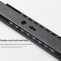 Rail de guidage coulissant pour clavier, à deux sections, à roulement à billes, en acier laminé à froid, noir/blanc, largeur 27mm/35mm