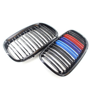 Parrilla Delantera Doble Línea Negra Brillante Versión M para BMW E70 X5 2007-2013, Mejora de Parachoques, Plástico ABS - Product Image 1