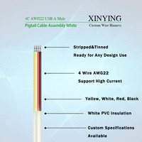 Kabel USB XIN YING ODM OEM XY-USB-005 1500MM, Kabel Harness Betina 4 Inti, Ujung Terlapis Timah, Selubung PVC, Konduktor Tembaga Murni
