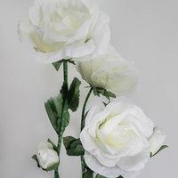 Fleurs artificielles en soie faites à la main, réalistes, pour décoration de toile de fond de cérémonie de mariage, vitrine blanche, grand format, Fête des Mères