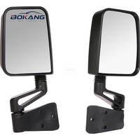 Rétroviseur latéral manuel pliable pour Jeep Wrangler 1987-2002, lentille convexe non chauffée, boîtier noir