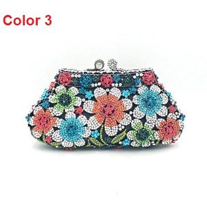 LEB1364ブライダルパーティープロムブリングラインストーンクラッチウェディングバッグ財布イブニングフローラル女性高級ダイヤモンドクリスタルバッグ - Product Image 4