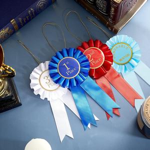 <span class=keywords><strong>Ruban</strong></span> <span class=keywords><strong>de</strong></span> récompense Rosette Satin 100% Polyester Écologique Lavable Participation Honorable Awards Badge 1ère 2ème 3ème Place Médailles - Product Image 4