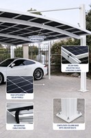 Abri solaire en aluminium courbé pour panneaux solaires, station de recharge pour véhicules électriques, taille personnalisée, OEM