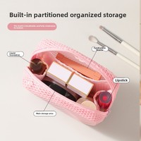 Sac en Tissu Maille Couleur Dopamine, Trousse de Maquillage Portable, Petite Pochette Carrée pour Rouge à Lèvres, Sac en Maille pour Serviettes Hygiéniques, Cadeau Promotionnel