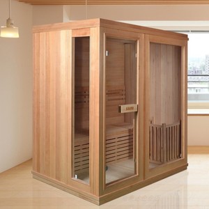 El <span class=keywords><strong>baño</strong></span> en casa cuenta con una <span class=keywords><strong>sauna</strong></span> tradicional portátil de infrarrojos con ozono y <span class=keywords><strong>baño</strong></span> de vapor, hecha de madera de hemlock y álamo. - Product Image 5