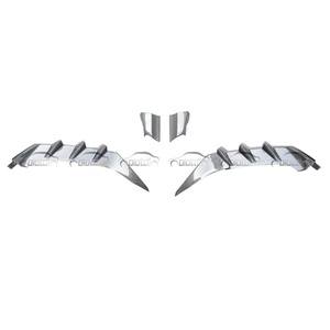 M Style Carbon Rear Bumper Lip Fins Spoiler Wing <b>Splitter</b> for Honda Civic FK8 Type R Diffuser 2012+ - Product Image 4