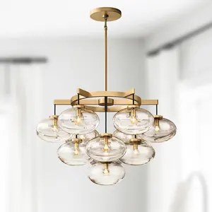 Stile industriale di vetro ovale paralume lampadario lampada da soffitto per soggiorno camera da pranzo cucina isola Foyer