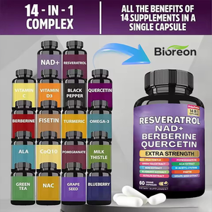 Resveratrolo con NAD+ Berberina Quercetina Estratto di Melograno Integratore Antiossidante a Base di Erbe Prodotto negli USA - Product Image 3