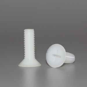 Tornillos de Cabeza Plana con Ranura Cruzada de Nailon PA66 de Alta Calidad, M2.5 - M6, Blancos y Negros, DIN 965, Pernos de Plástico - Product Image 1