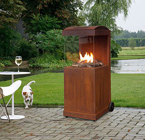 Chimenea Moderna <span class=keywords><strong>de</strong></span> Acero Corten para Exteriores, con Diseño Metálico y Quema <span class=keywords><strong>de</strong></span> <span class=keywords><strong>Leña</strong></span> - Product Image 4