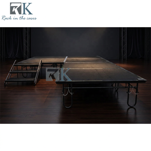 Mobile <b>Stage</b> <b>Platform</b> with Wheels Quick Setup Adjustable 41cm&61cm <b>Stage</b> - Product Image 2
