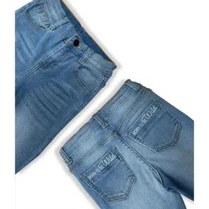 Jeans dritti Adrenaline per ragazze, lavaggio medio, vita alta, stile casual, 5 tasche, pantaloni in denim per bambini - Product Image 6