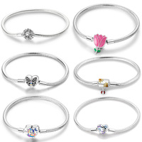 Gelang Pesona Mahkota Lintas Batas dengan Moissanite Potongan Hati Berlapis Perak 925 Sterling Silver Unisex Bersertifikat GDTC
