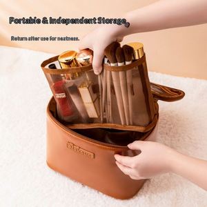 Organizador de Cosméticos Portátil de Gran Capacidad, Impermeable, con Doble Cierre, para Viajes, para Mujeres, con Logotipo Personalizado - Product Image 4