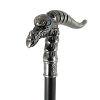 Bâton de marche fantaisie avec tête de dragon et corne de licorne |   Canne décorative de luxe pour cosplay, Halloween et collection