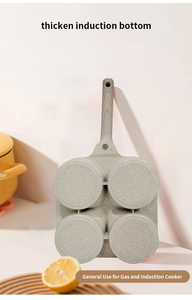 Personalización 4 <span class=keywords><strong>en</strong></span> 1 antiadherente huevo Hamburgo sartén desayuno olla sin palo sartén juegos de utensilios de cocina - Product Image 5