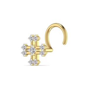 Elegant 0.08CT Real Diamond <b>Nose</b> Pin 18kt Yellow <b>Rose</b> White <b>Gold</b> Trendy Body Jewelry Great Wedding Gift for Women's Engagement - Product Image 4