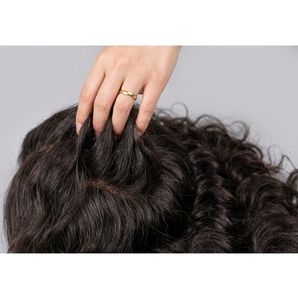 Pelucas de cabello humano virgen 100% sin procesar al por mayor, onduladas, largas, de color negro natural, con frente de encaje para mujeres negras - Product Image 1