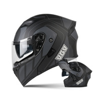 Nouvelle certification DOT, logo personnalisé, visière double modulaire, matériau ABS, casque de moto rabattable