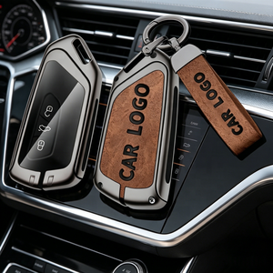 Funda de Metal para Llave de Coche VW Mk8, Protección Completa Anticaídas, Logotipo Personalizado, Funda de Cuero para Llave - Product Image 1