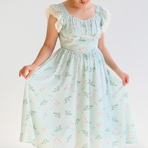 Đầm mùa hè họa tiết hoa ca rô phong cách thường ngày năm <span class=keywords><strong>2025</strong></span>, bộ đồ mẹ và con gái, thiết kế tùy chỉnh, trang phục gia đình đồng điệu - Product Image 4