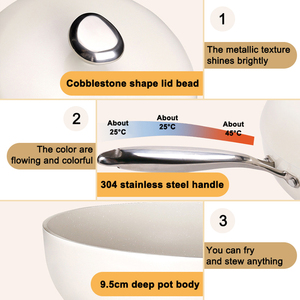 Cucina Pentole da cucina <span class=keywords><strong>Set</strong></span> <span class=keywords><strong>di</strong></span> pentole bianche Padella antiaderente <span class=keywords><strong>di</strong></span> lusso <span class=keywords><strong>Set</strong></span> <span class=keywords><strong>di</strong></span> pentole con maniglia - Product Image 2
