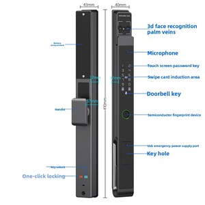 Ttlock Wifi cửa thông minh khóa với Palm tĩnh mạch 3D Nhận dạng khuôn mặt máy ảnh vân tay ứng dụng từ xa cuộc gọi video IP65 Hợp kim nhôm - Product Image 5