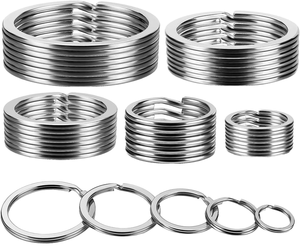 PD219-223 Anelli Portachiavi in Metallo Personalizzati 20-30mm Anelli Aperti per Fai da Te Componenti per Gioielli Accessori all'Ingrosso - Product Image 1