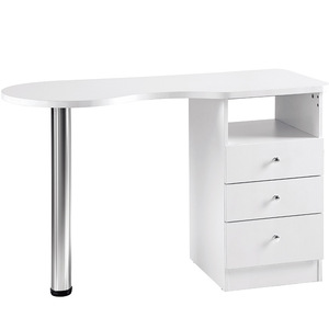 Estación de Trabajo Moderna y Minimalista para Salón de Uñas, Madera Maciza Blanca 3431, Uso en Oficina - Product Image 1
