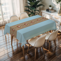 Nappe carrée en PVC bleu ciel RNPT, résistante à l'huile, en rouleau, pour cuisine, salle à manger, fête