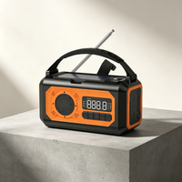 Radio meteorológica de emergencia solar, alerta SOS con batería de polímero, brújula, banco de energía de 3A para senderismo y preparación para desastres