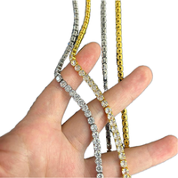 Collier de Tennis en Zircon Cubique Collier de Tennis 4mm 5mm Argent Or Une Rangée Chaîne Colliers Bijoux De Mode