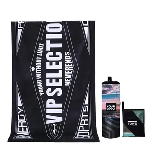 Fast Drying Microfiber Towels With Luxury Mesh Bag Large Printing Sport Gym Beach Towel Custom Logo