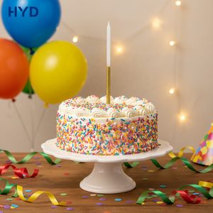 Bâtonnets de paillettes colorés personnalisables 2026, fins et coniques, pour décorations de gâteaux de fête, en cire de qualité alimentaire, sans fumée, faits à la main, pour la Fête des Pères - Product Image 1