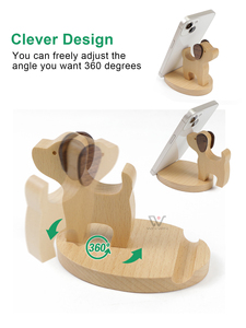 Gran oferta figurita tallada soporte de mesa portátil Universal lindo juguete Universal hecho a mano madera teléfono móvil soporte para teléfono móvil - Product Image 6