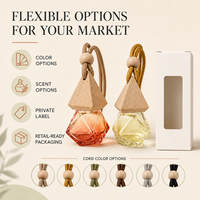 Diffuseur de parfum pour voiture en bois avec logo personnalisé, flacon en verre 8ml, bouchon en bois, longue durée, OEM