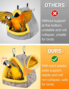 Casa para Pájaros Resistente a la Intemperie y Cálida, Material de Felpa Confiable, Casa Nido Transpirable para Guacamayos y Loros Grises Africanos - Product Image 3