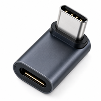 Adaptateur USB-C 90 degrés en aluminium à charge rapide OTG, protection contre les courts-circuits, pour jeux mobiles, ordinateurs portables, OEM – Vente directe usine