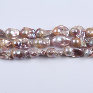 Chaîne de perles d'eau douce naturelles d'aquaculture Zhuji 15-18 mm, perles blanches de grande taille, perles Roc, collier et bracelet DIY - Product Image 3