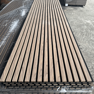 Pannelli Acustici in Doghe di Legno 60*240cm, 100% Fibra di Poliestere, Pannelli Fonoassorbenti per Decorazioni Murali del Soggiorno - Product Image 3
