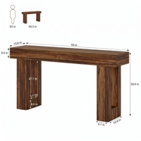 Table console étroite de 63 pouces, table de canapé longue et moderne en bois, table d'appoint rectangulaire pour entrée et couloir