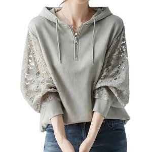 Muguyu Primavera/Estate Nuovo Arrivo <span class=keywords><strong>Felpa</strong></span> <span class=keywords><strong>con</strong></span> <span class=keywords><strong>Cappuccio</strong></span> in Pizzo Floreale Vintage Stile Giapponese <span class=keywords><strong>Elegante</strong></span> Pullover da Donna 260604125 - Product Image 1