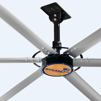 Ventilateurs de plafond à haut volume d'air avec moteur PMSM, 24 pieds, 6 pales en aluminium, commande par application