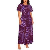 Robe longue élégante et respirante pour femme, motif Aloha personnalisé, style polynésien et samoan, collection été 2026