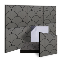 Panel de Pared Cuadrado Moderno Gris, Autoadhesivo, Impermeable, Fácil de Instalar, Adhesivos Acústicos Artísticos para Pared, para Uso en Exteriores