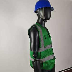 เสื้อกั๊กนิรภัยสะท้อนแสงสีเขียวมีแถบสะท้อนแสง100% วัสดุโพลีเอสเตอร์ ANSI <span class=keywords><strong>Class</strong></span> <span class=keywords><strong>2</strong></span>พร้อมกระเป๋า - Product Image 2